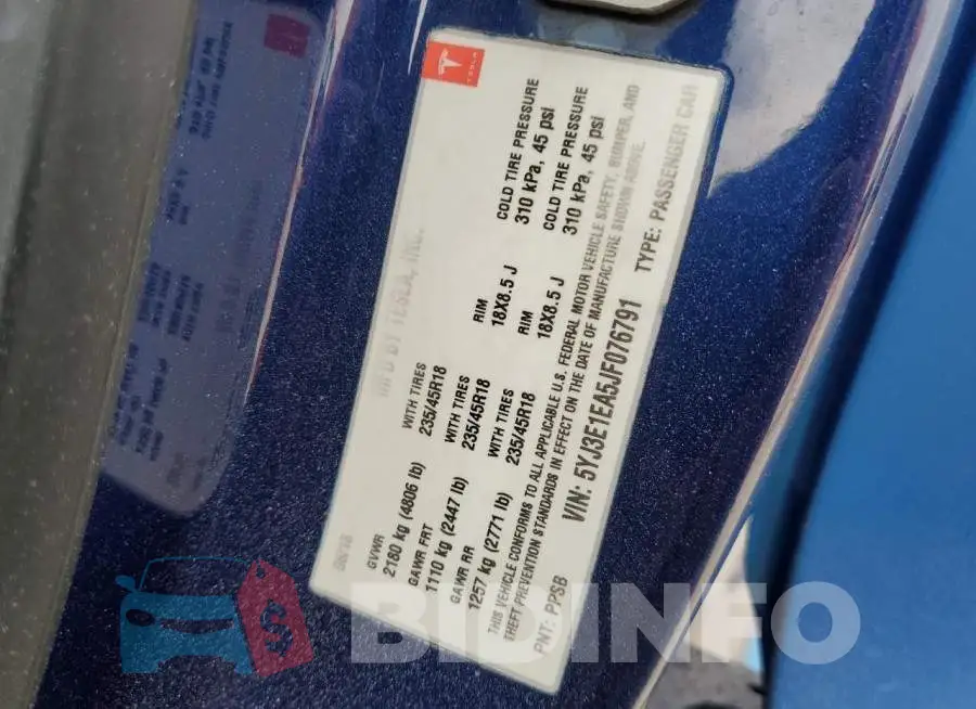 5YJ3E1EA5JF076791 Photo# 13