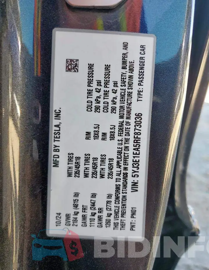 5YJ3E1EA5RF873036 Photo# 12
