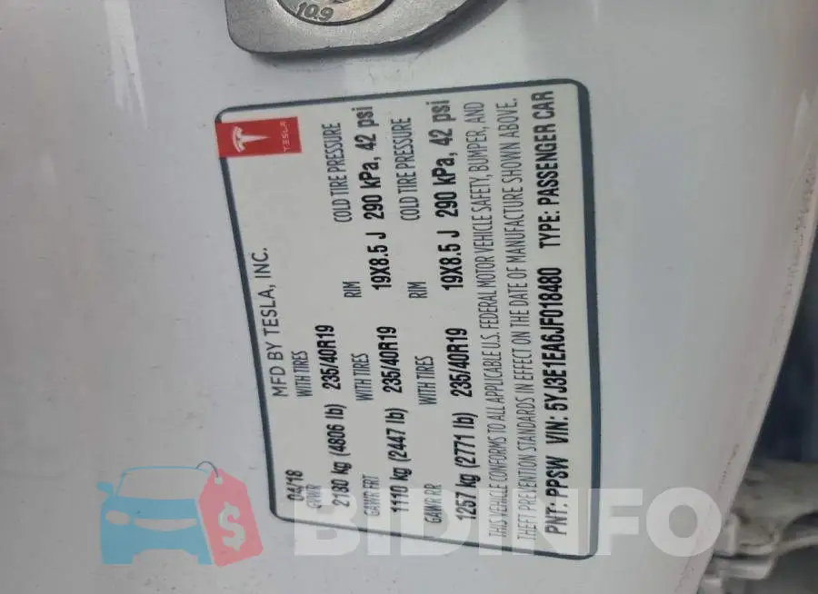5YJ3E1EA6JF018480 Photo# 13