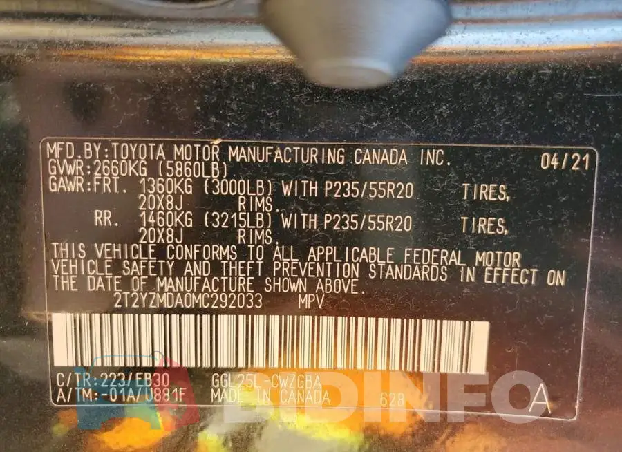 2T2YZMDA0MC292033 Photo# 12