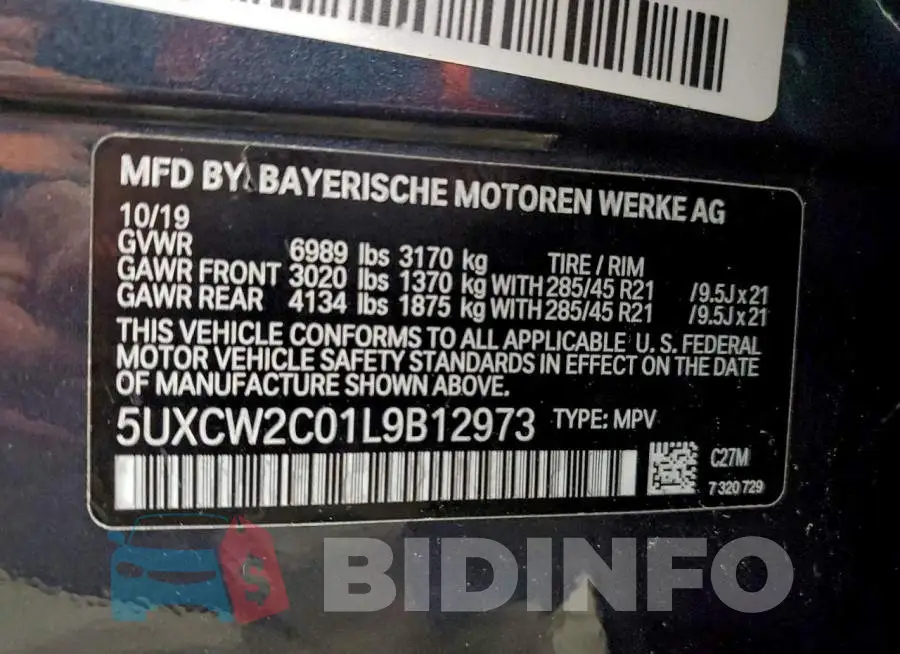 5UXCW2C01L9B12973 Photo# 13
