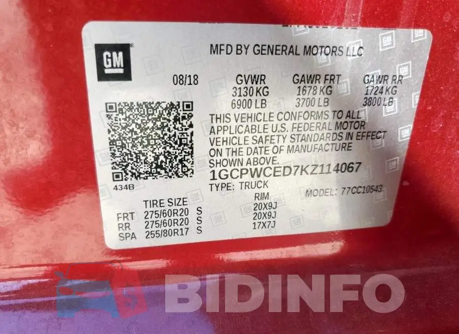 1GCPWCED7KZ114067 Photo# 12