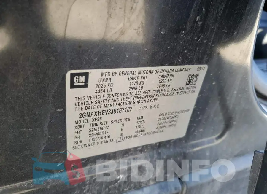 2GNAXHEV3J6187107 Photo# 13