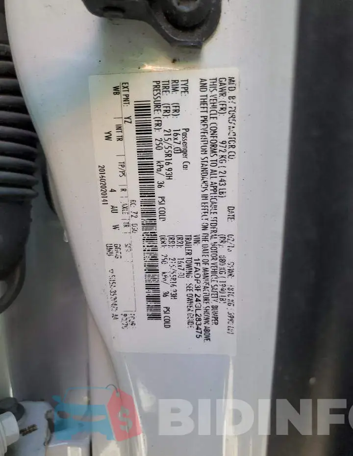 1FADP3F24GL283475 Photo# 12