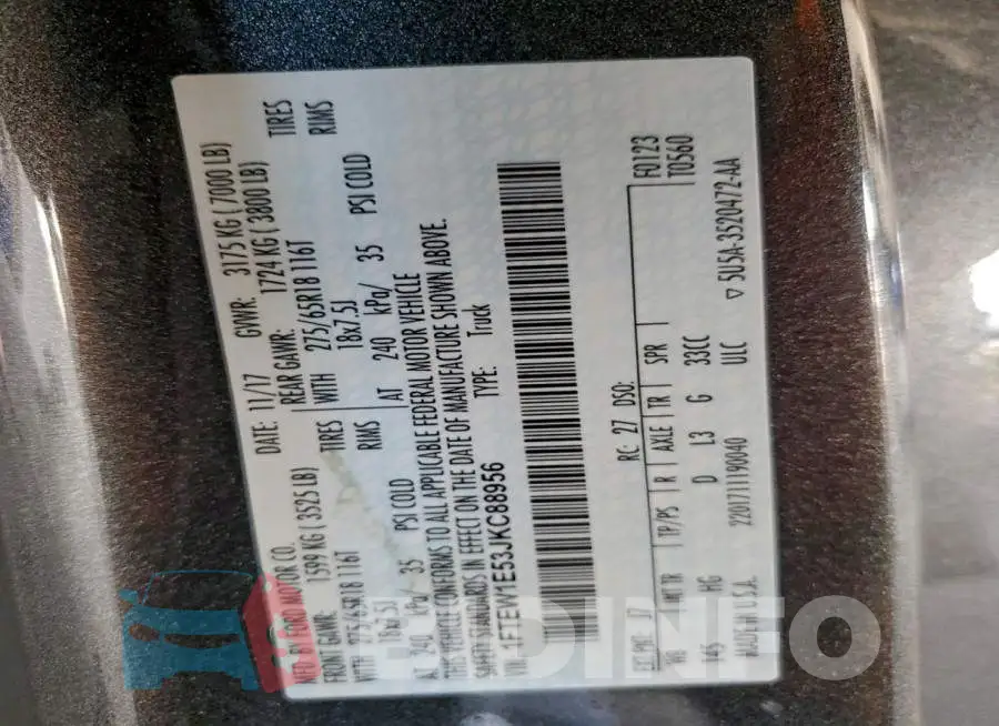 1FTEW1E53JKC88956 Photo# 12