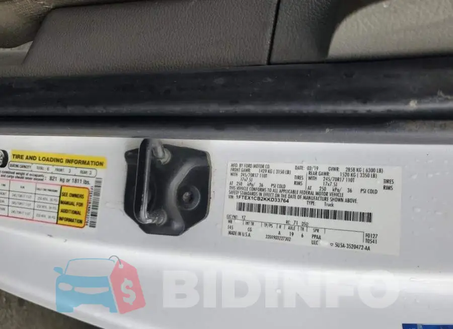 1FTEX1CB2KKD33764 Photo# 12