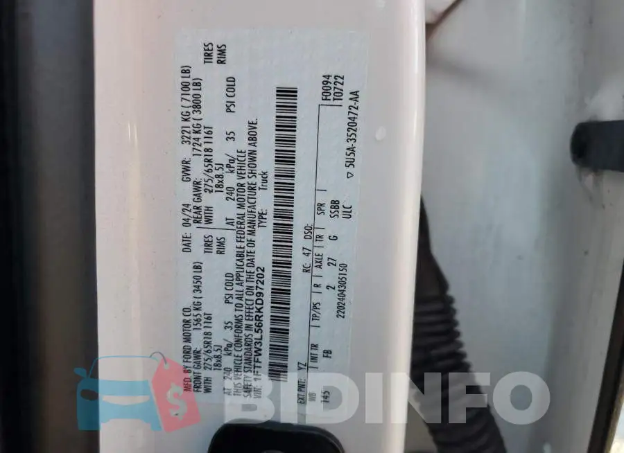 1FTFW3L56RKD97202 Photo# 12