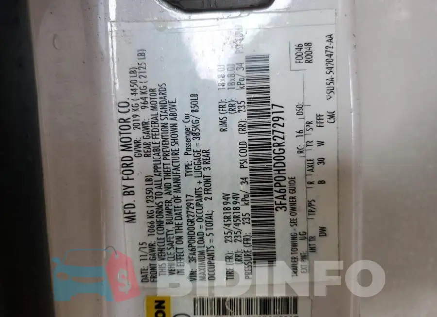 3FA6P0HD0GR272917 Photo# 12