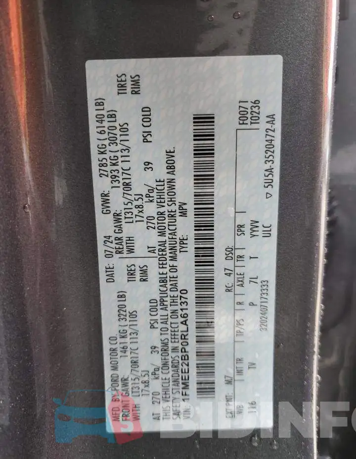 1FMEE2BP0RLA61370 Photo# 14