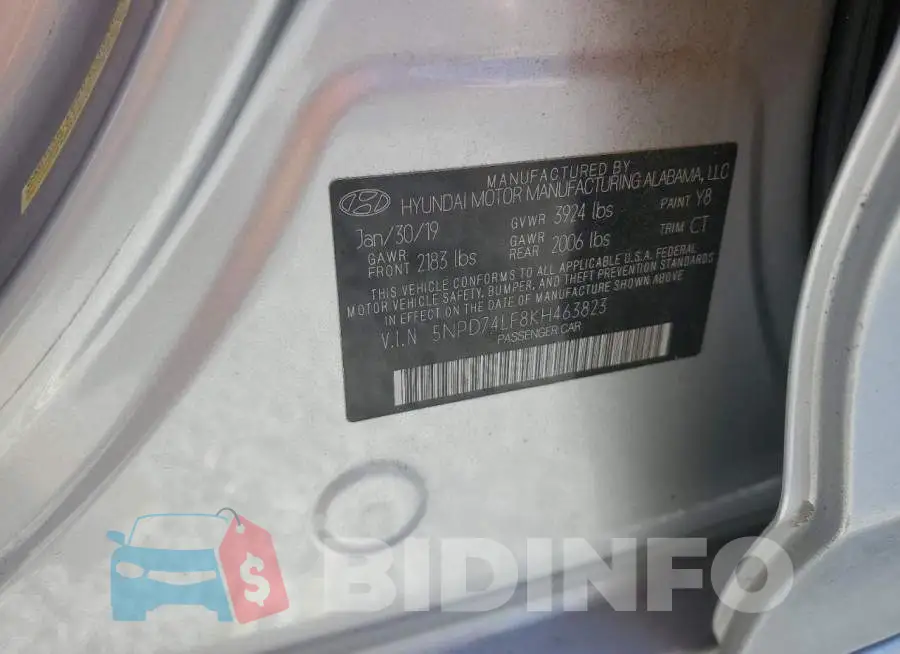 5NPD74LF8KH463823 Photo# 12