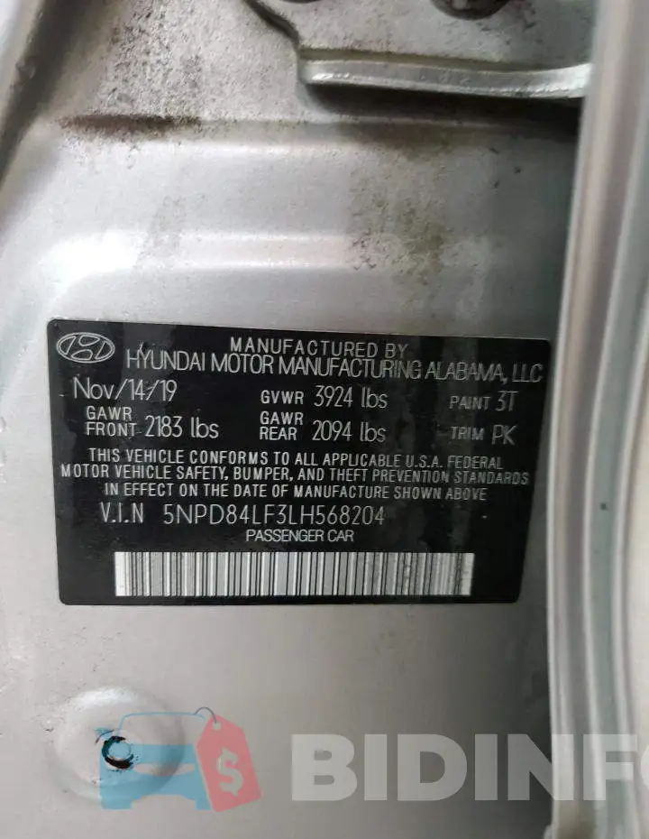 5NPD84LF3LH568204 Photo# 13