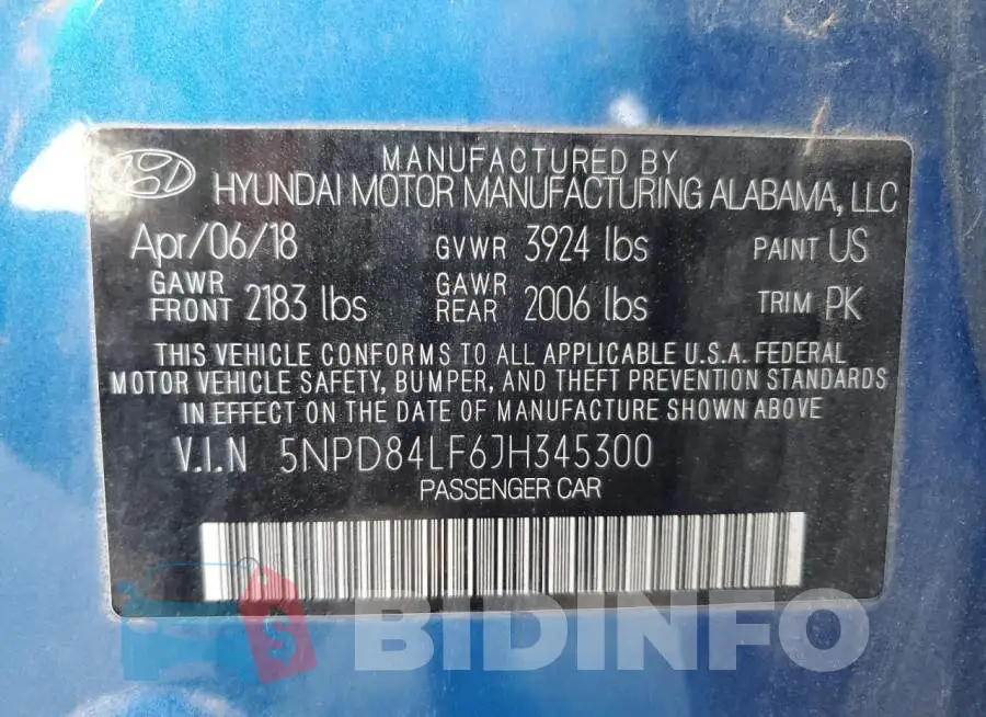5NPD84LF6JH345300 Photo# 13