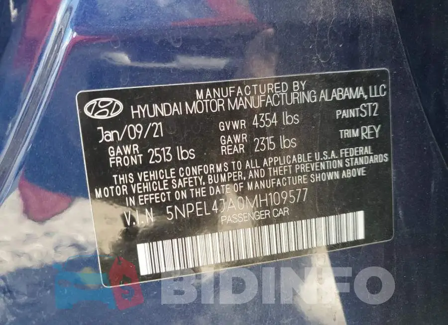 5NPEL4JA0MH109577 Photo# 12