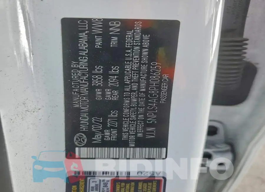 5NPLS4AG8PH086259 Photo# 13