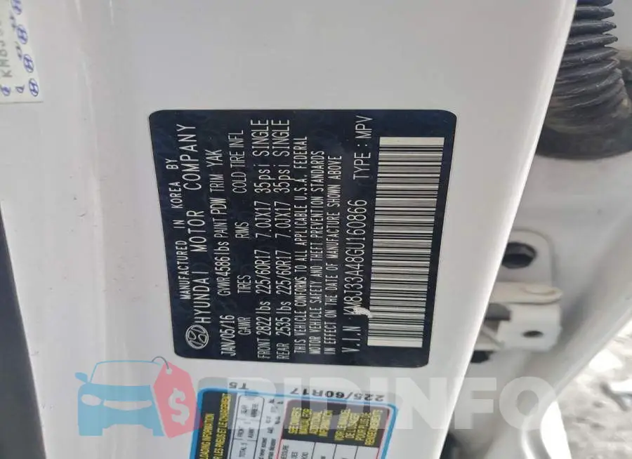 KM8J33A48GU160866 Photo# 13