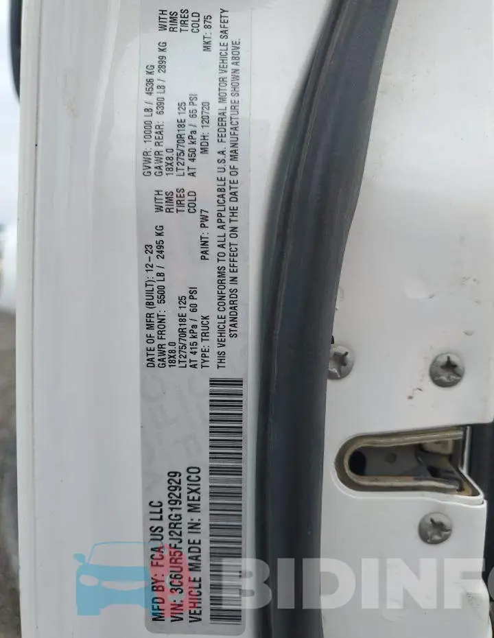 3C6UR5FJ2RG192929 Photo# 13