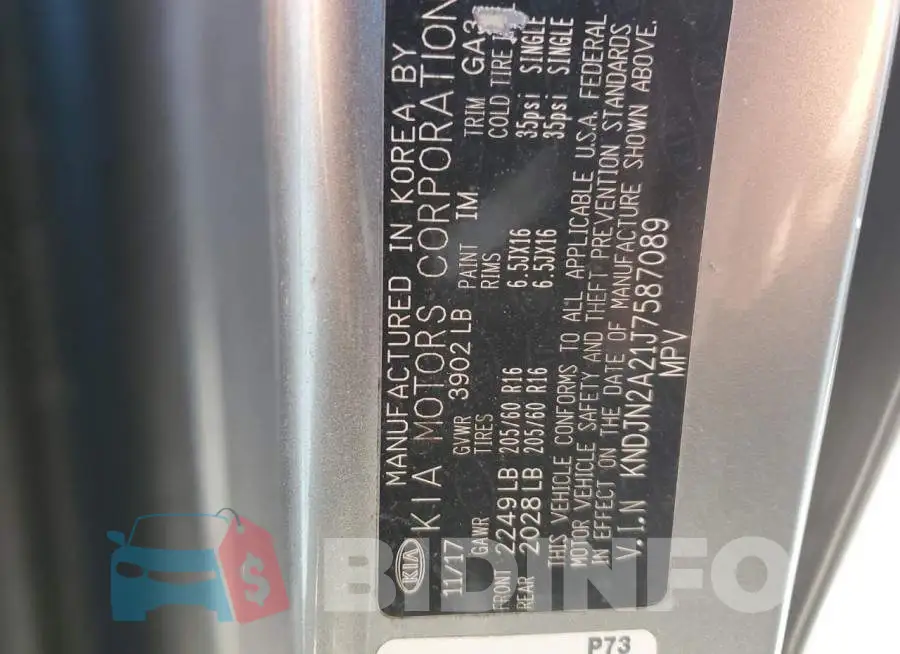 KNDJN2A21J7587089 Photo# 12