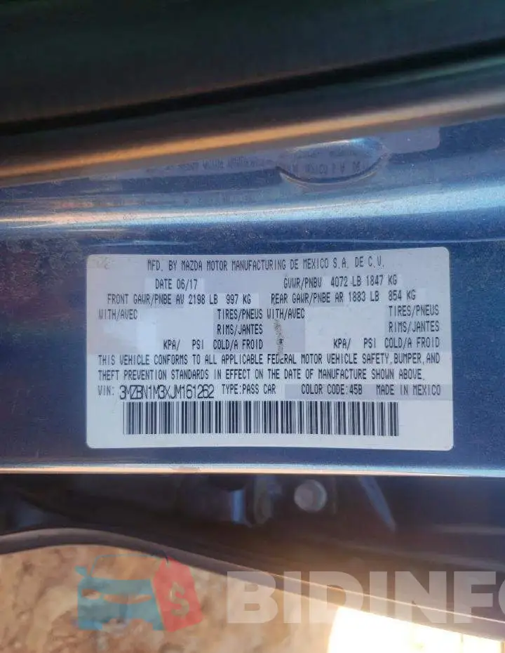3MZBN1M3XJM161262 Photo# 12