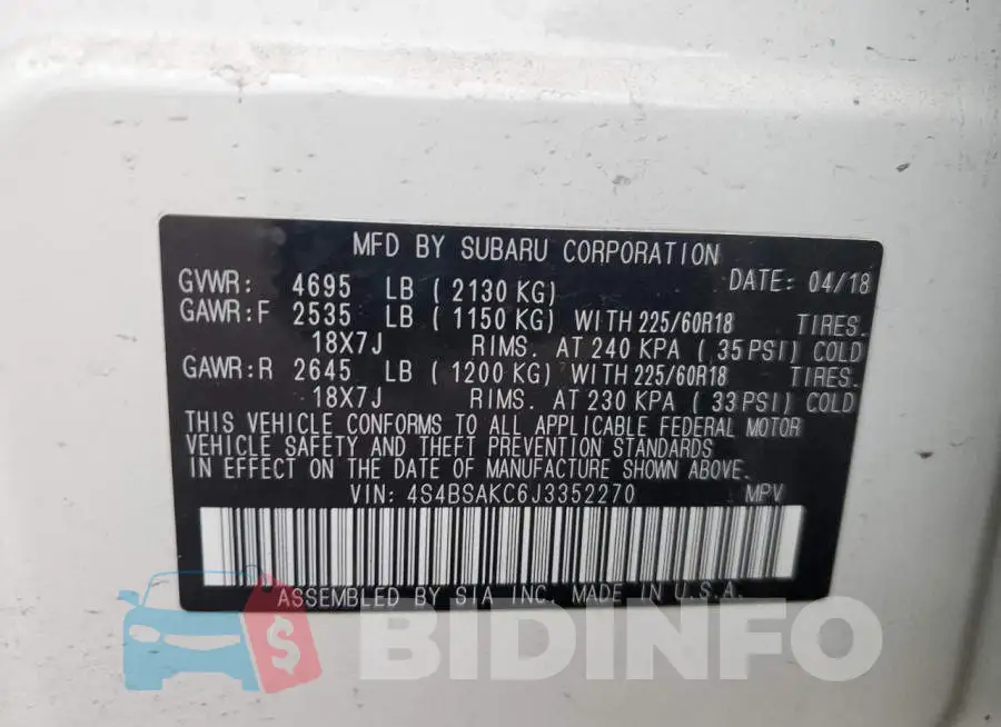 4S4BSAKC6J3352270 Photo# 13
