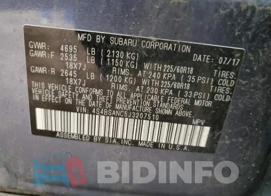 4S4BSANC5J3207510 Photo# 14