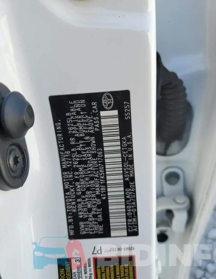 4T1BF1FK5HU717063 Photo# 12