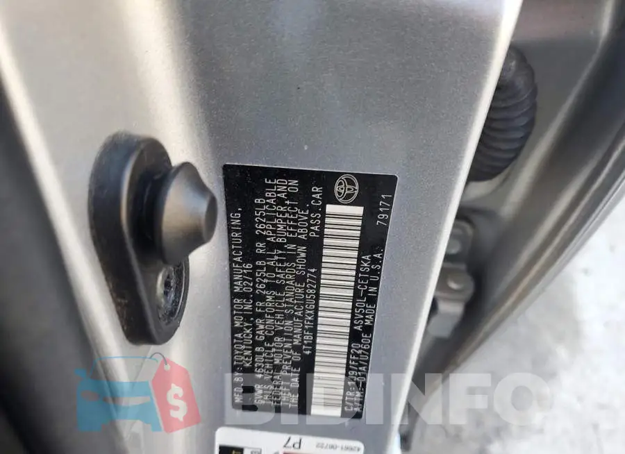 4T1BF1FKXGU582774 Photo# 12