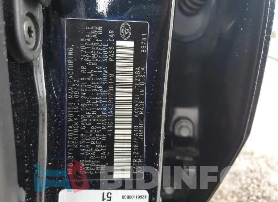 4T1C11AK2PU730149 Photo# 12