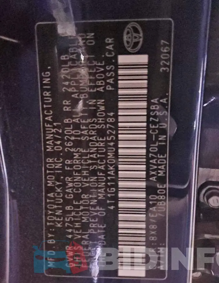 4T1G11AK0MU452784 Photo# 12