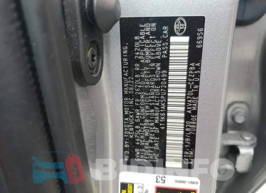 4T1K61AK5PU720499 Photo# 13