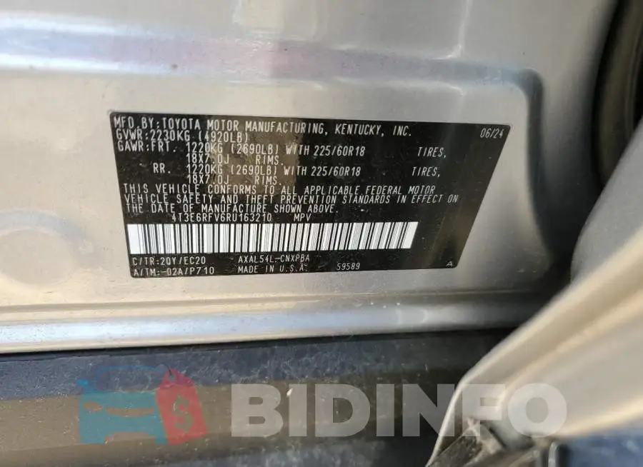 4T3E6RFV6RU163210 Photo# 13