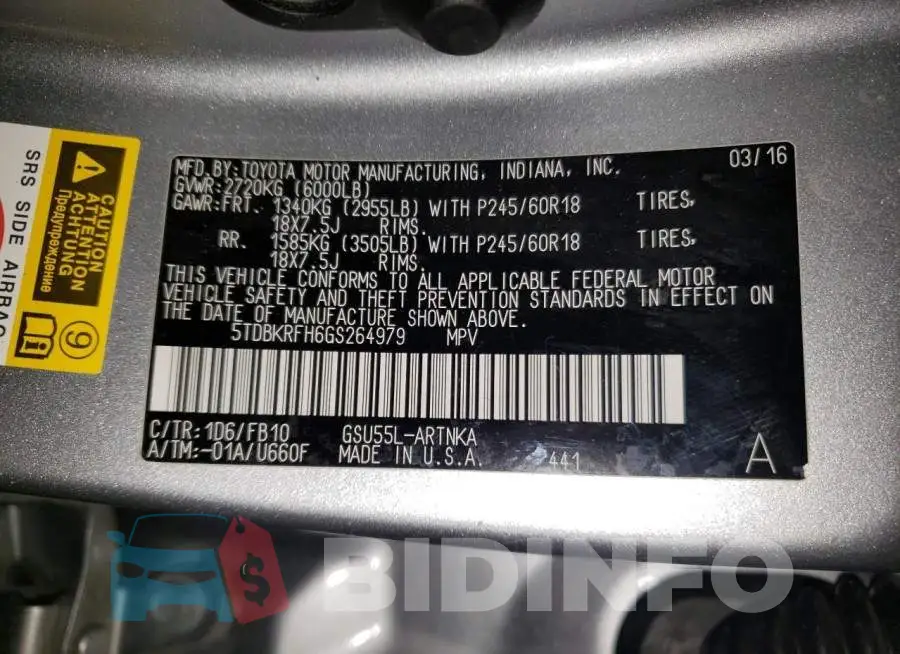 5TDBKRFH6GS264979 Photo# 13