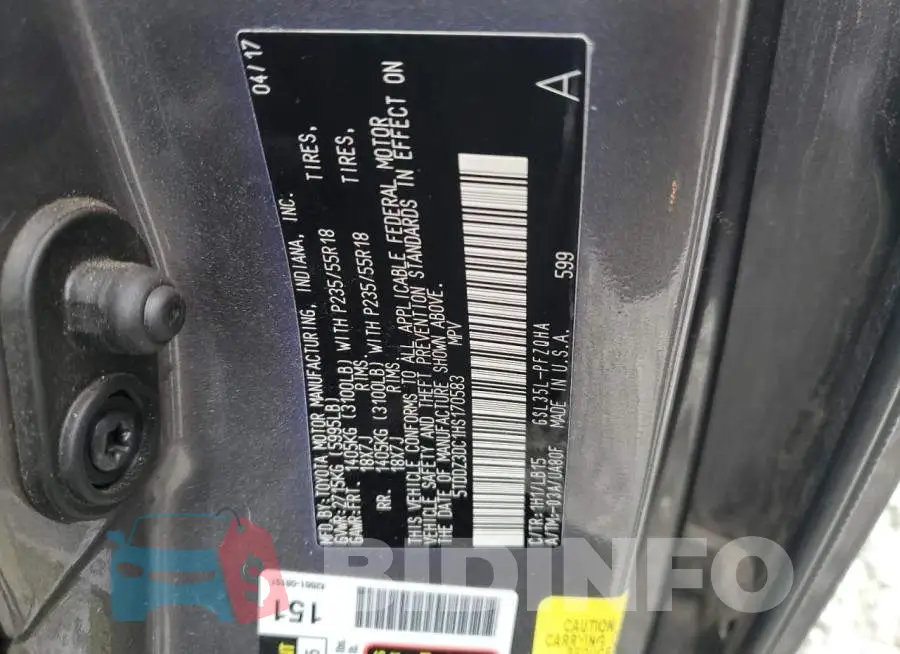 5TDDZ3DC1HS170583 Photo# 13