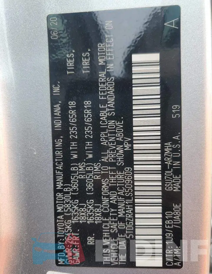 5TDGZRAH1LS509609 Photo# 14