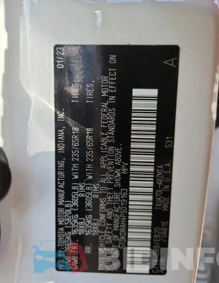 5TDKDRAH4PS019163 Photo# 14