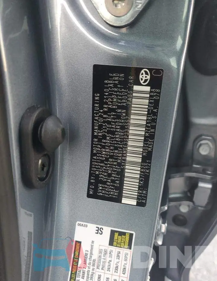 5YFB4MDE3SP231557 Photo# 12