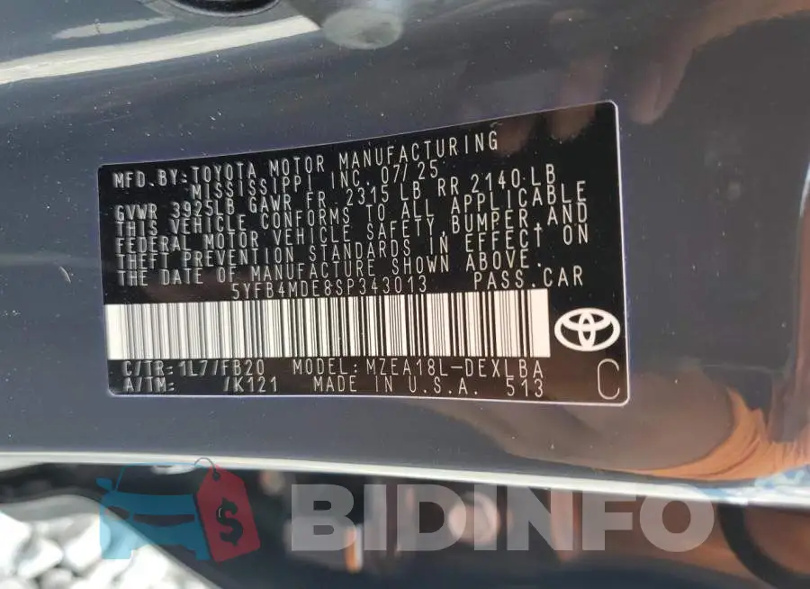 5YFB4MDE8SP343013 Photo# 13