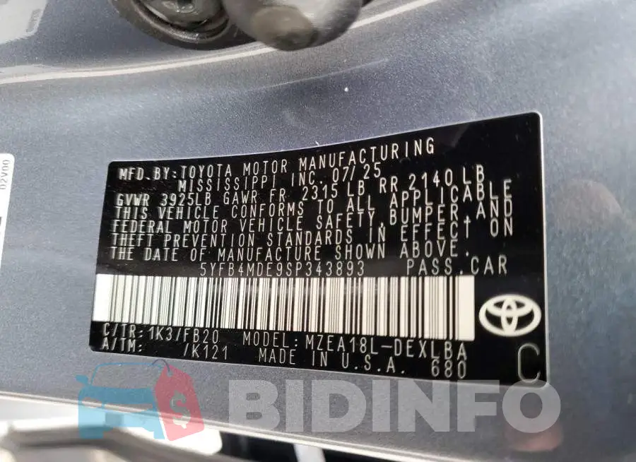 5YFB4MDE9SP343893 Photo# 12