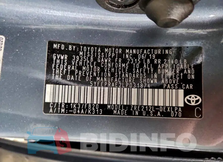 5YFEPRAE2LP031874 Photo# 12