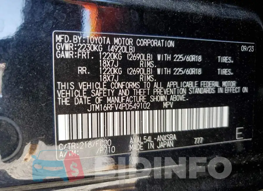 JTM16RFV4PD549102 Photo# 13