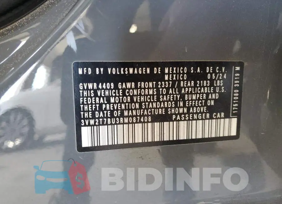 3VW2T7BU3RM087408 Photo# 12
