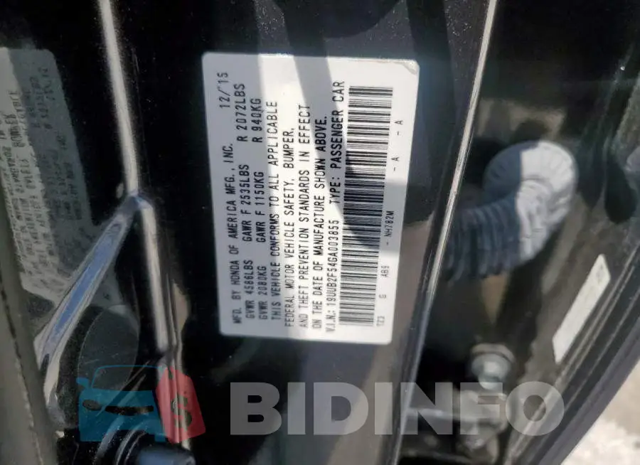 19UUB2F54GA003855 Photo# 13