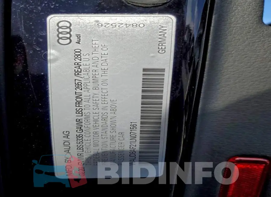 WAUD8AF21LN071561 Photo# 12