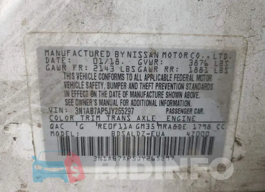 3N1AB7AP5JY265297 Photo# 12