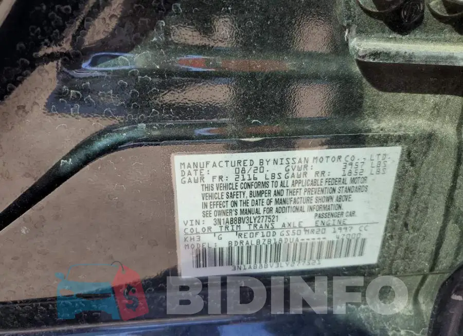3N1AB8BV3LY277521 Photo# 12