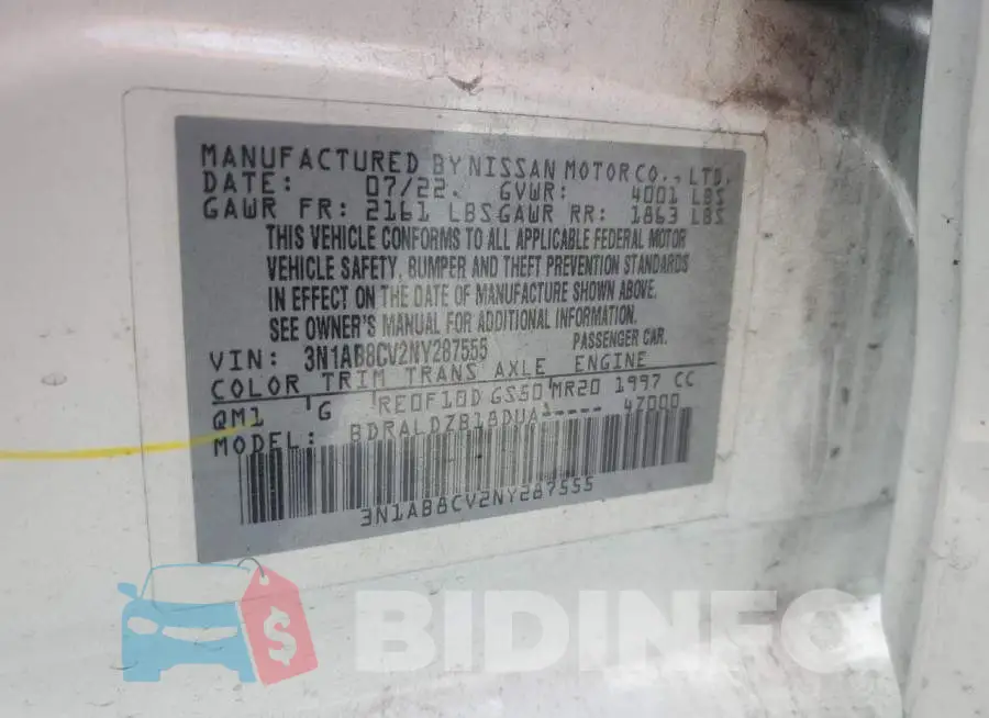3N1AB8CV2NY287555 Photo# 13
