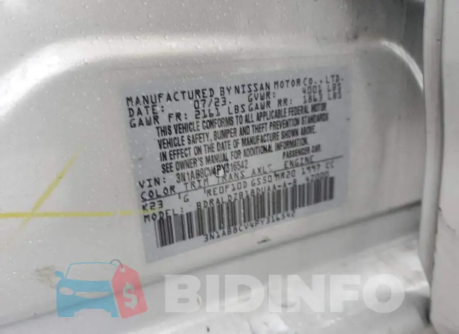 3N1AB8CV4PY316542 Photo# 13
