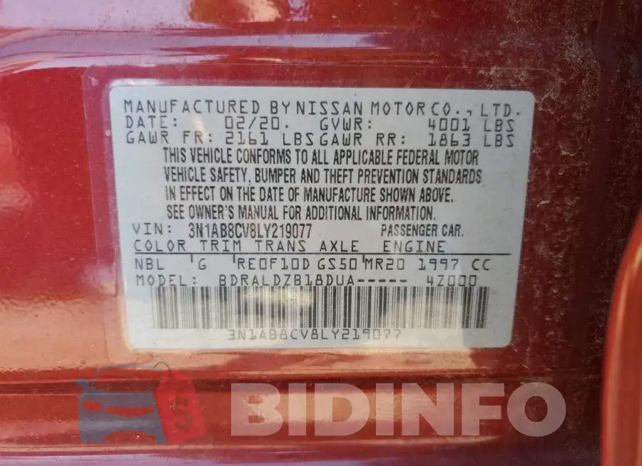 3N1AB8CV8LY219077 Photo# 12