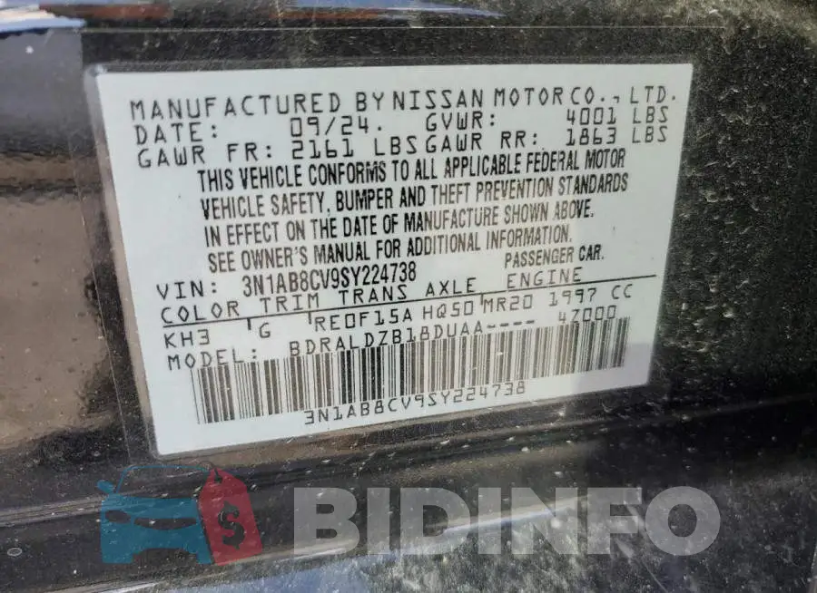 3N1AB8CV9SY224738 Photo# 12