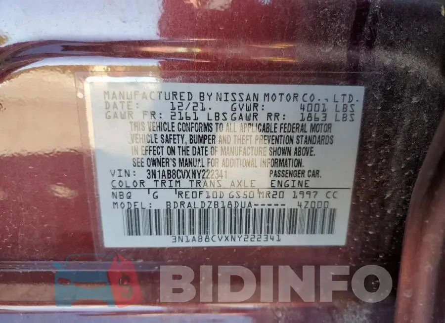 3N1AB8CVXNY222341 Photo# 12