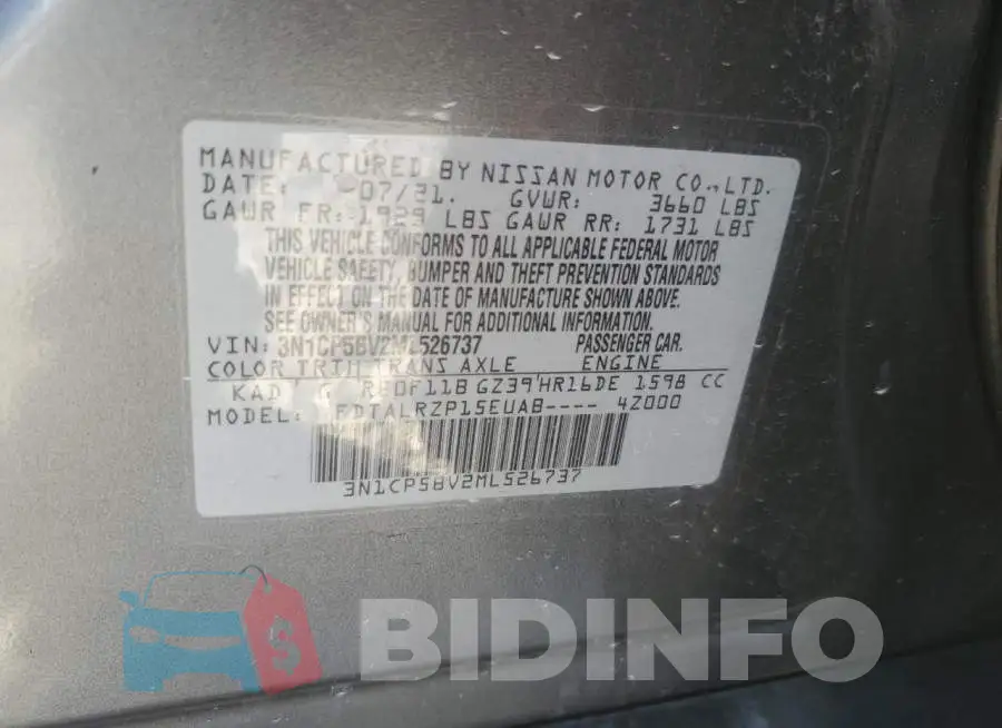 3N1CP5BV2ML526737 Photo# 13